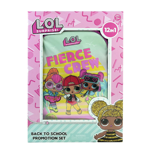 ست 12 در 1 کوله پشتی چرخدار 40 سانتی Fierce Crew مدل Rainbow Max - Backpack - Trolly Bag - Promotion Items 12 in 1 - Fierce Crew _کیف مدرسه